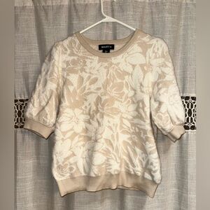Bailey 44 Beige Floral Knit Sweater